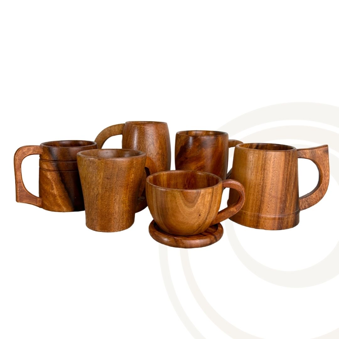 wooden mug cup acacia wood