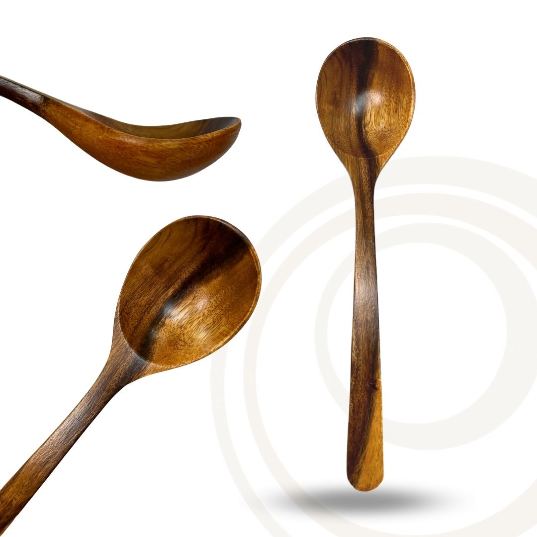 wooden acacia spoon soup ladle