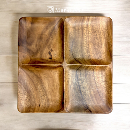 4-Compartment Square Plate 12 inches